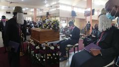 Photos: Anas lends support to Kweku Baako as he buries his mother