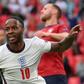 England forward Raheem Sterling celebrates scoring against the Czech Republic