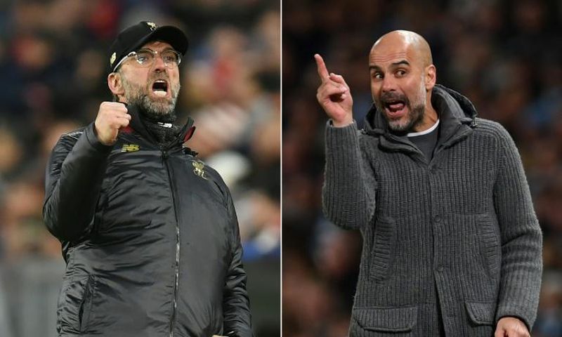Liverpool manager Jurgen Klopp (left) and Manchester City boss Pep Guardiola
