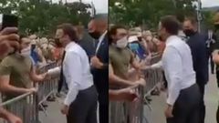 French President Emmanuel Macron receives hot slap from angry man