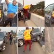 Driver who knocked down police officer in viral video arrested. [Twitter/@onlinenigeria] 