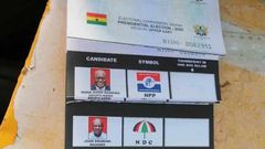 EC official tears President Akufo-Addo out before handing ballot paper to voters