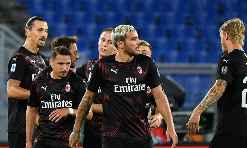 Ibrahimovic (L) and Bennacer (2ndL) moved to the top of Serie A