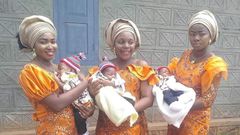 Joy as triplets who married the same day welcome baby boys within the same period