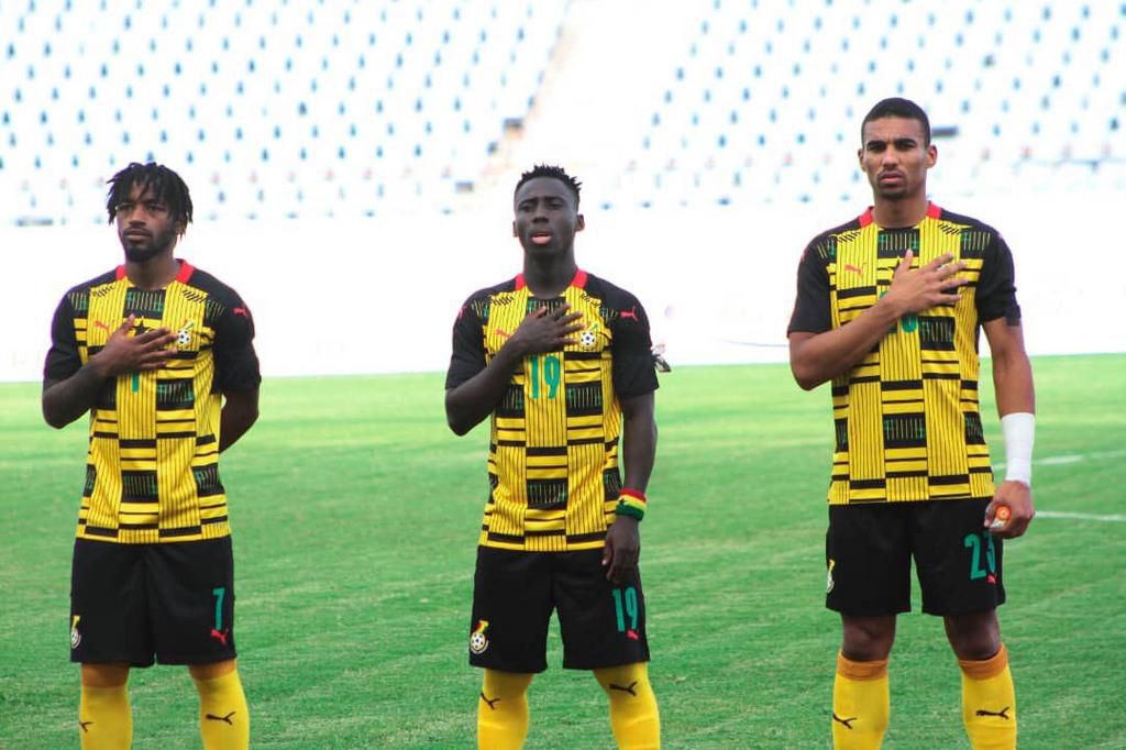 Alexander Djiku (far right) made his debut for Ghana last year
