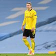 Erling Haaland was asked to sign an autograph for the assistant referee after Borussia Dortmund's 2-1 Champions League defeat to Manchester City