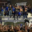 Chelsea supporters unable to go to the Champions League final piled onto the streets surrounding the club's Stamford Bridge stadium in London after their team beat Manchester City to be crowned European champions