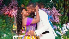 Abena Moet and husband share kiss during their wedding