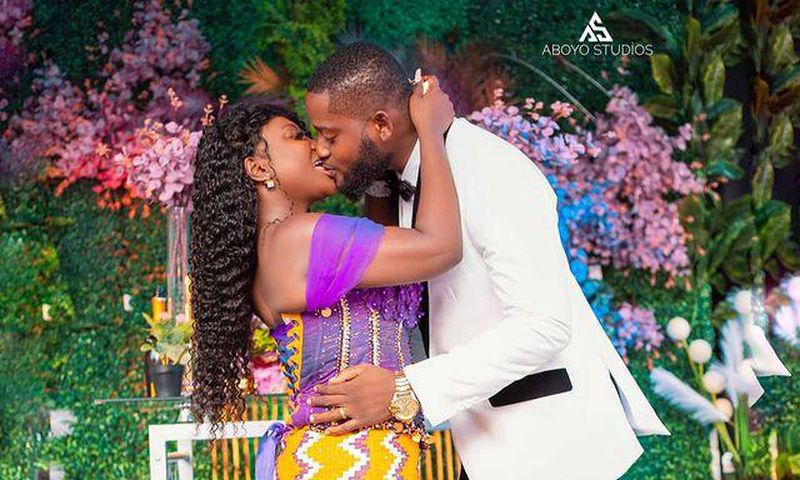 Abena Moet and husband share kiss during their wedding