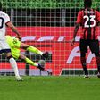 AC Milan goalkeeper Gianluigi Donnarumma made saves against Cagliari.