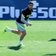 In a drought: Luis Suarez trained Tuesday ahead of Atletico Madrid's Champions League visit to Chelsea