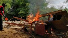 Destroyed materials of galamseyers
