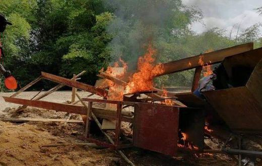 Destroyed materials of galamseyers