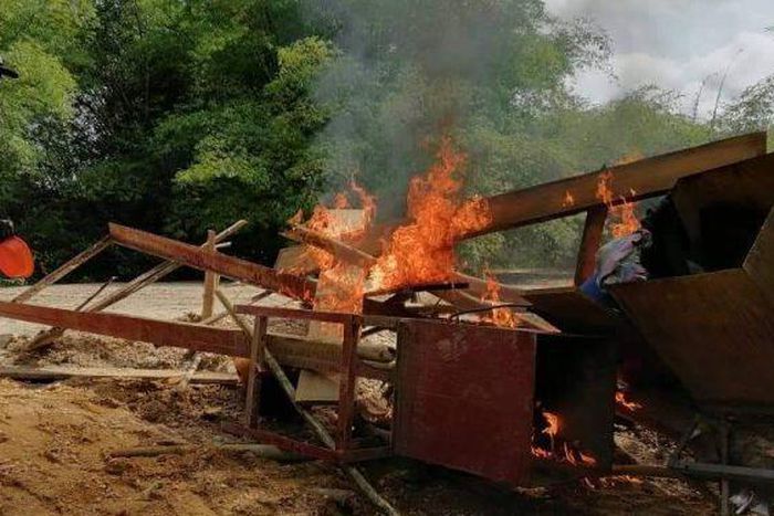 Destroyed materials of galamseyers