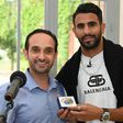 Riyad Mahrez with the mayor of Sarcelles in 2019