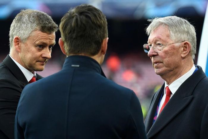 Manchester United manager Ole Gunnar Solskjaer (left) won multiple Premier League titles as a player under Alex Ferguson