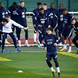 Antoine Griezmann (front) and his France teammates in training this week ahead of the start of World Cup qualifying