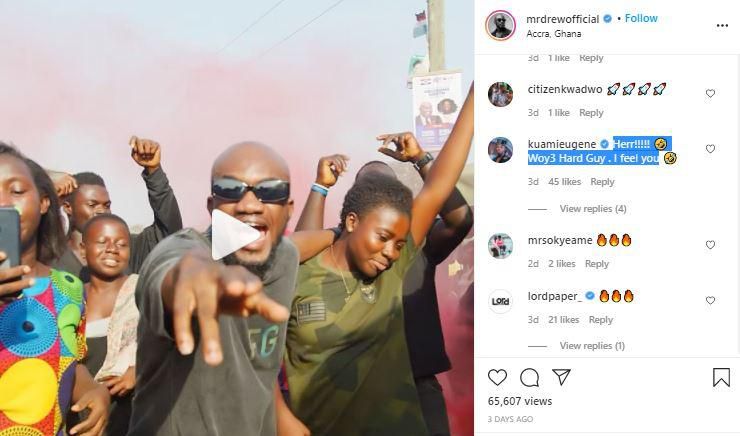 Kuami Eugene's comment on Mr Drew's song theft