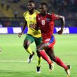Peter Shalulile (R) playing for Namibia against South Africa at the 2019 Africa Cup of Nations in Egypt.
