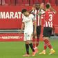Inaki Williams celebrates scoring the winner in Athletic Bilbao's 1-0 victory over Sevilla on Monday.