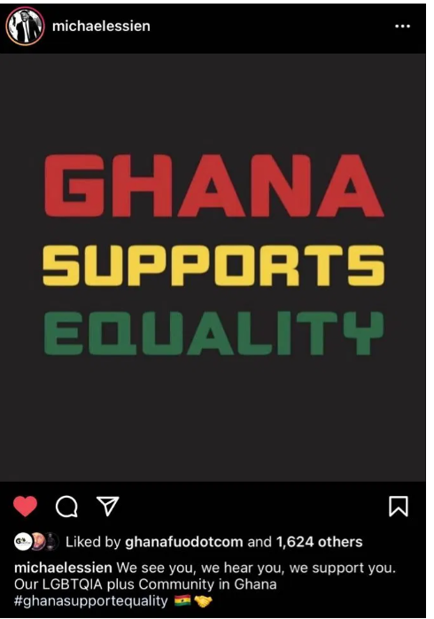 Michael Essien's Instagram post
