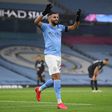 Algeria captain Riyad Mahrez celebrates completing his hat-trick for Manchester City against Burnley.
