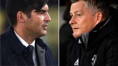 Roma manager Paulo Fonseca (left) and Manchester United boss Ole Gunnar Solskjaer