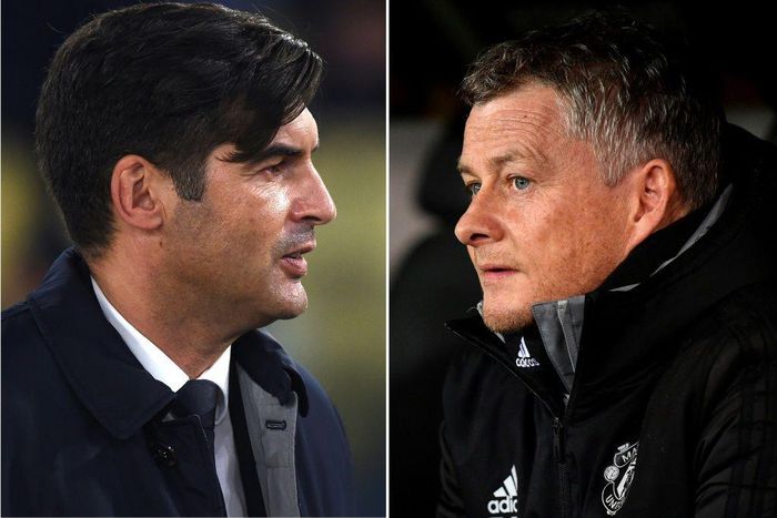 Roma manager Paulo Fonseca (left) and Manchester United boss Ole Gunnar Solskjaer