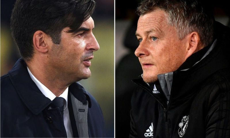 Roma manager Paulo Fonseca (left) and Manchester United boss Ole Gunnar Solskjaer