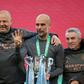 Manchester City manager Pep Guardiola (2nd R) and his coaches