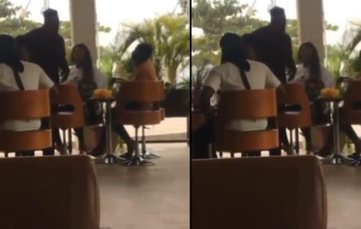 Man collects wig &slippers after catching girlfriend having lunch with another man