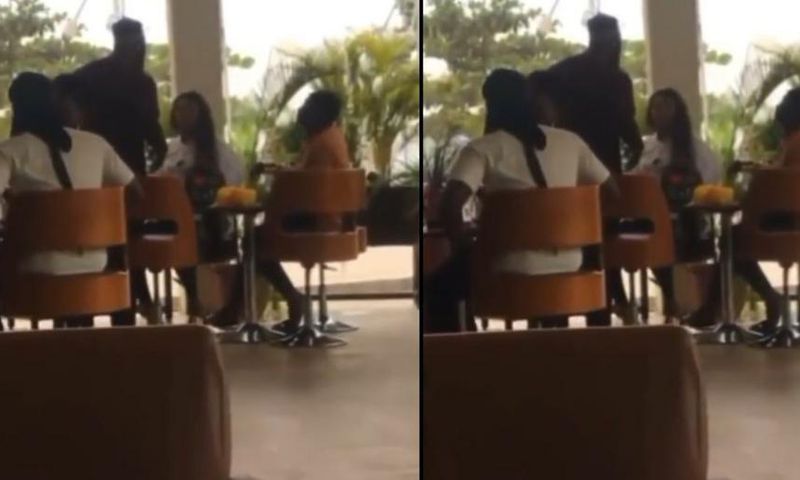 Man collects wig &slippers after catching girlfriend having lunch with another man