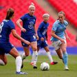Chelsea striker Bethany England (centre) believes English clubs can become a dominant force in the women's Champions League