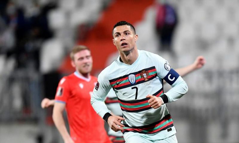 Cristiano Ronaldo's goal on Tuesday was his first of the 2022 World Cup qualifying campaign