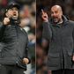 Manchester City's Pep Guardiola (right)expressed his sympathy with Jurgen Klopp (left)after criticism of the Liverpool manager
