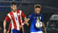 Football superstar and Paris Saint-Germain striker Neymar (R), who missed Brazil's 2019 Copa America win due to injury, will lead his country's squad in the upcoming Copa America tournament