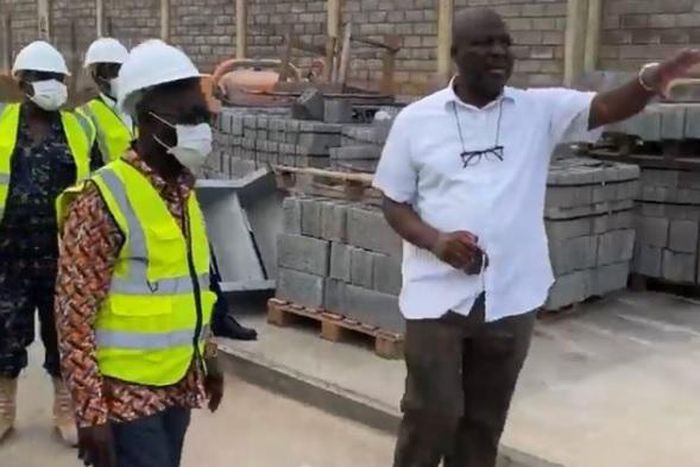 Osafo Marfo and Ibrahim Mahama at Dzata cement plant
