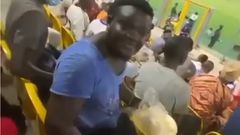 Hearts of Oak fan goes viral for eating banku inside stadium during live match