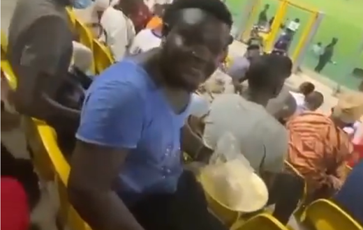 Hearts of Oak fan goes viral for eating banku inside stadium during live match