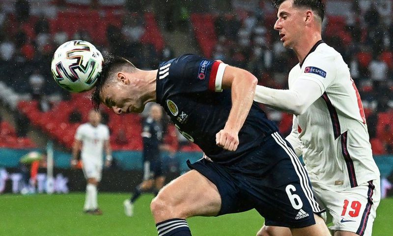 Scotland defender Kieran Tierney (left) impressed against England at Wembley