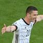 Robin Gosens celebrates scoring Germany's fourth goal against Portugal at Euro 2020