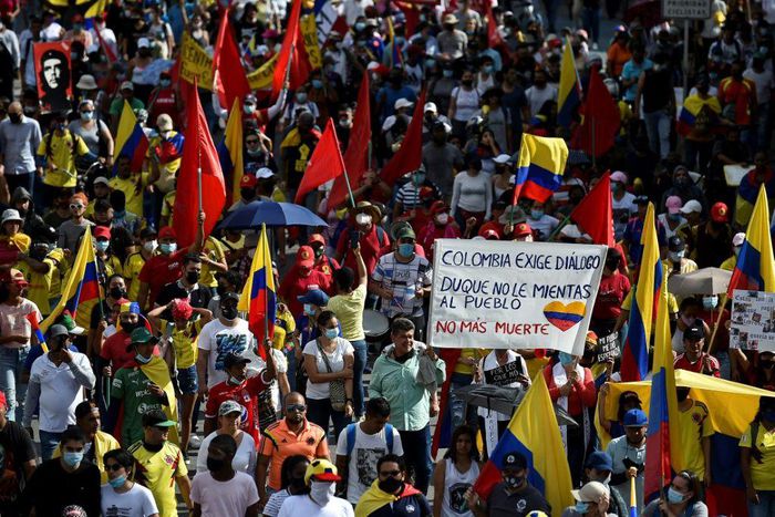 Mass anti-government demonstrations are taking place in Colombian cities like Cali, where the Copa America 2021 football games were scheduled to be played