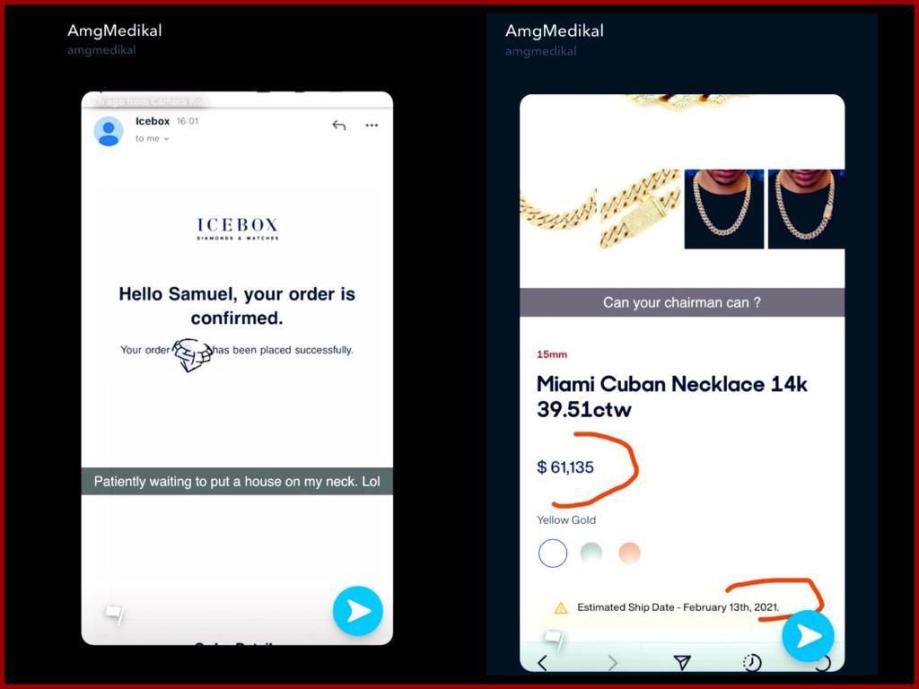 Medikal reportedly orders Miami Cuban necklace worth GH350,000