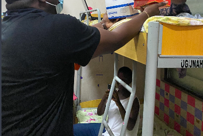 John Dumelo shares chocolates