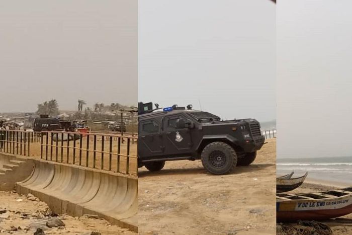 Photos: Police storm beaches in Accra to enforce COVID-19 restrictions on Easter Friday