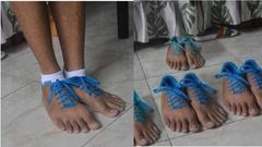 Mixed reactions greet newly emerged human feet shoes
