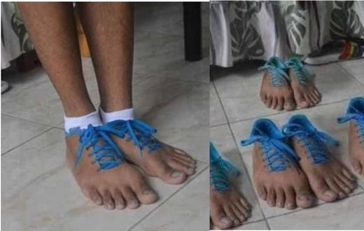 Mixed reactions greet newly emerged human feet shoes