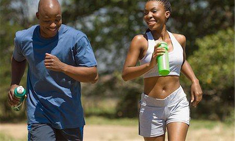 Couple exercising