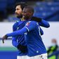 Everton midfielder Abdoulaye Doucoure (R) celebrates scoring against Rotherham