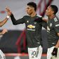 Manchester United forward Marcus Rashford (centre) celebrates his second goal at Sheffield United